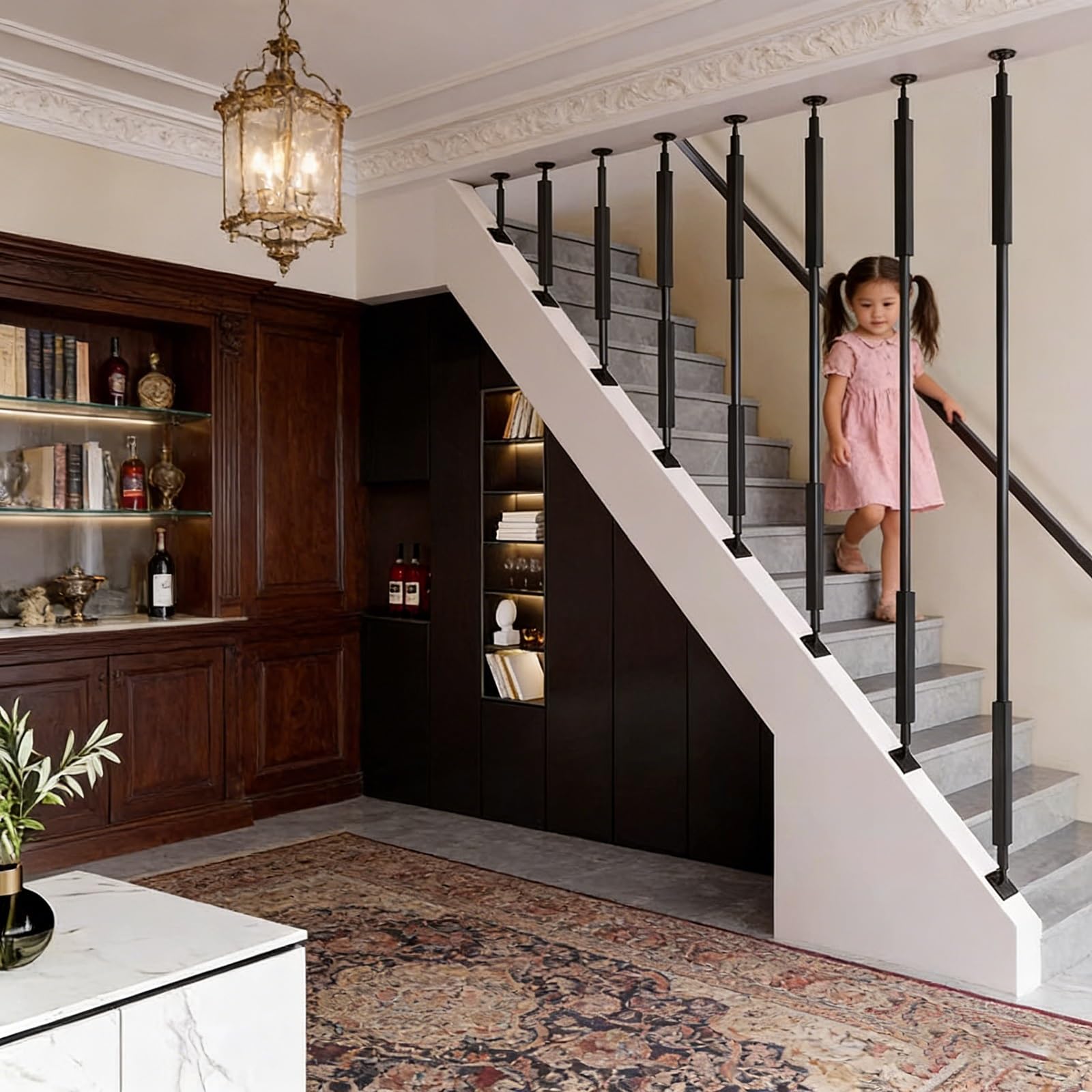 Balustres d'escalier pour maison individuelle et centre commercial avec base orientable