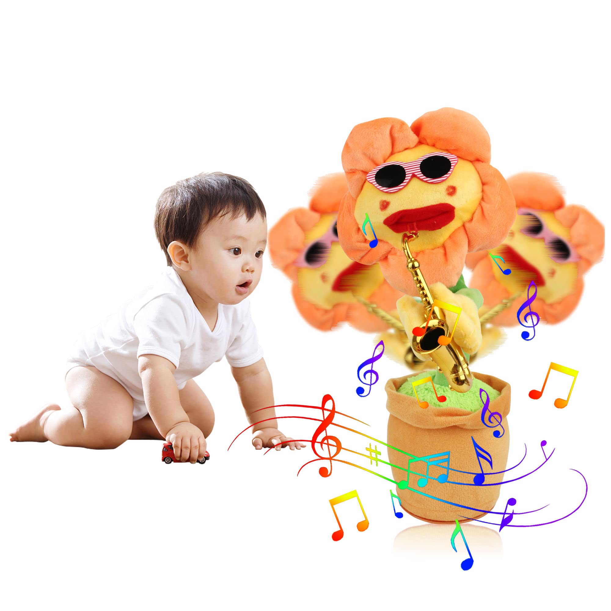 Amazon.co.jp: MVZKS 踊るひまわり 歌う 話す 繰り返し録音 光る