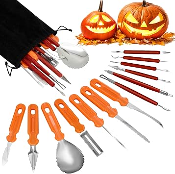 13PCS Pumpkin Carving Kit Tools Heavy Duty Stainless Steel Pumpkin Carving Tools Simple Safe Pumpkin Carving Kit for Kids Adults