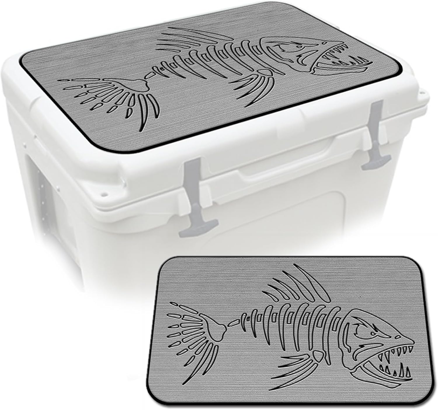 USATuff SeaDek EVA Mat Cooler Pad fits YETI | Peel & Stick Application | Non Slip Comfort Accessories - Bonefish Design (StormGray-Black)