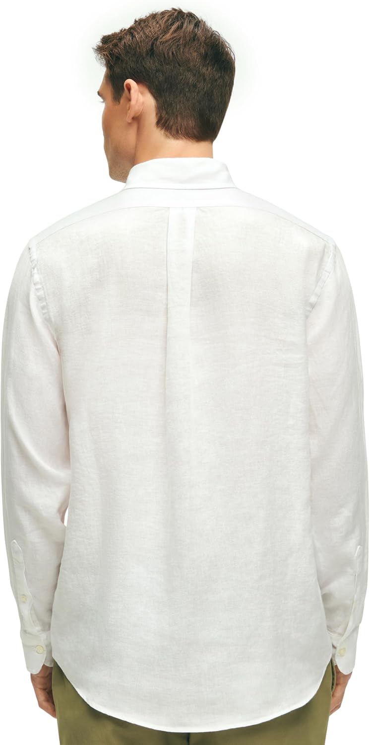 Brooks Brothers Mens Irish Linen Long Sleeve Sport Shirt - Image 2