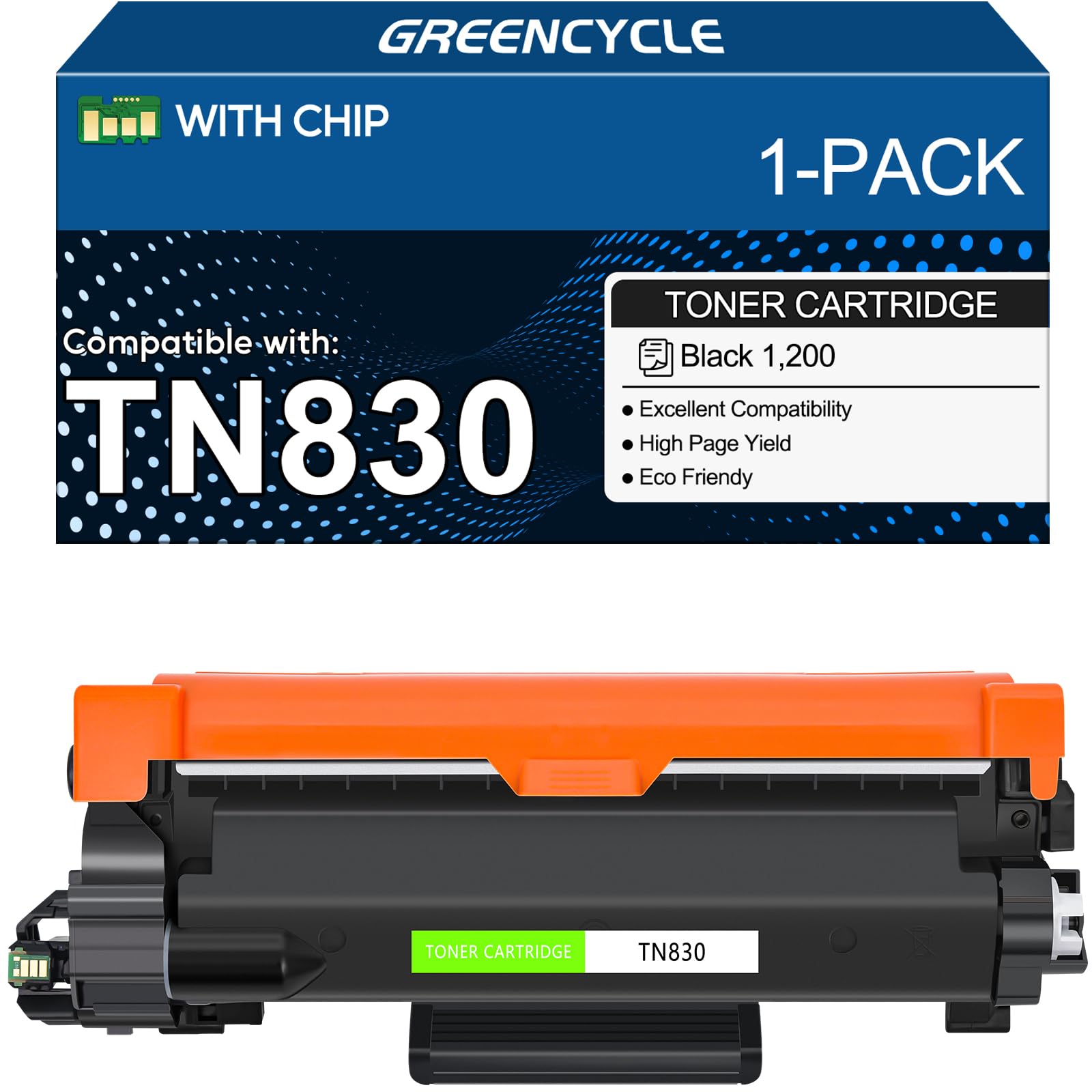Compatible TN830 Toner Replacement for Brother HL-L2460DW 1 Pack Black