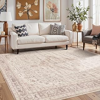 5x7 Soft Pink Washable Area Rug for Living Room & Bedroom, for Girls Wom...