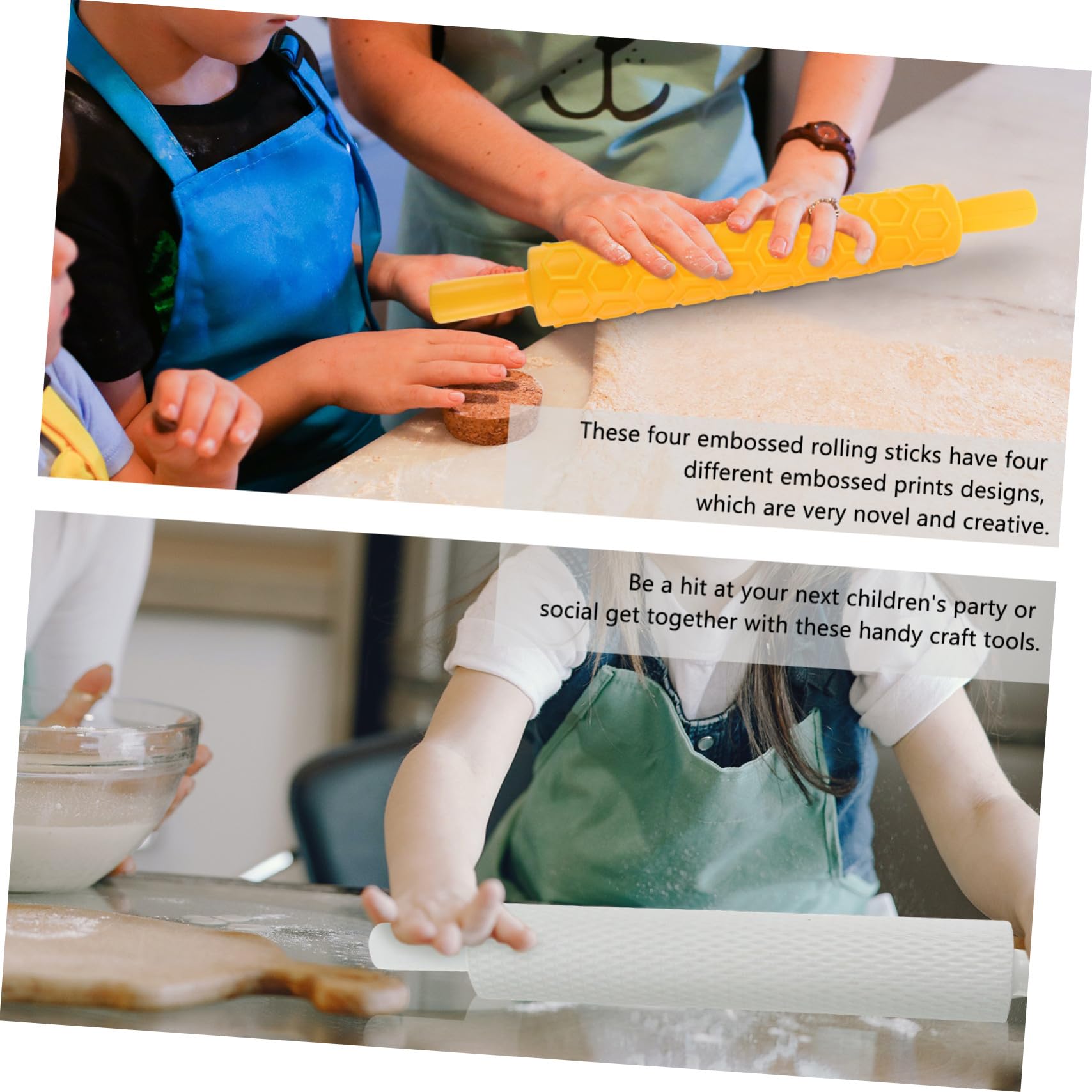 Rodillo de Galletas en Relieve Creativo 4piezas de Plástico
