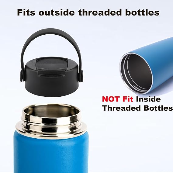 Flip Lid with Flexible Handle for Hydro Flask 12 16 18 20 32 40 64 oz Wide Mouth Water Bottles, Leak-Proof lid,Replacement Lids for 2.28 Wide Mouth Sport Bottles Water Bottle Accessories