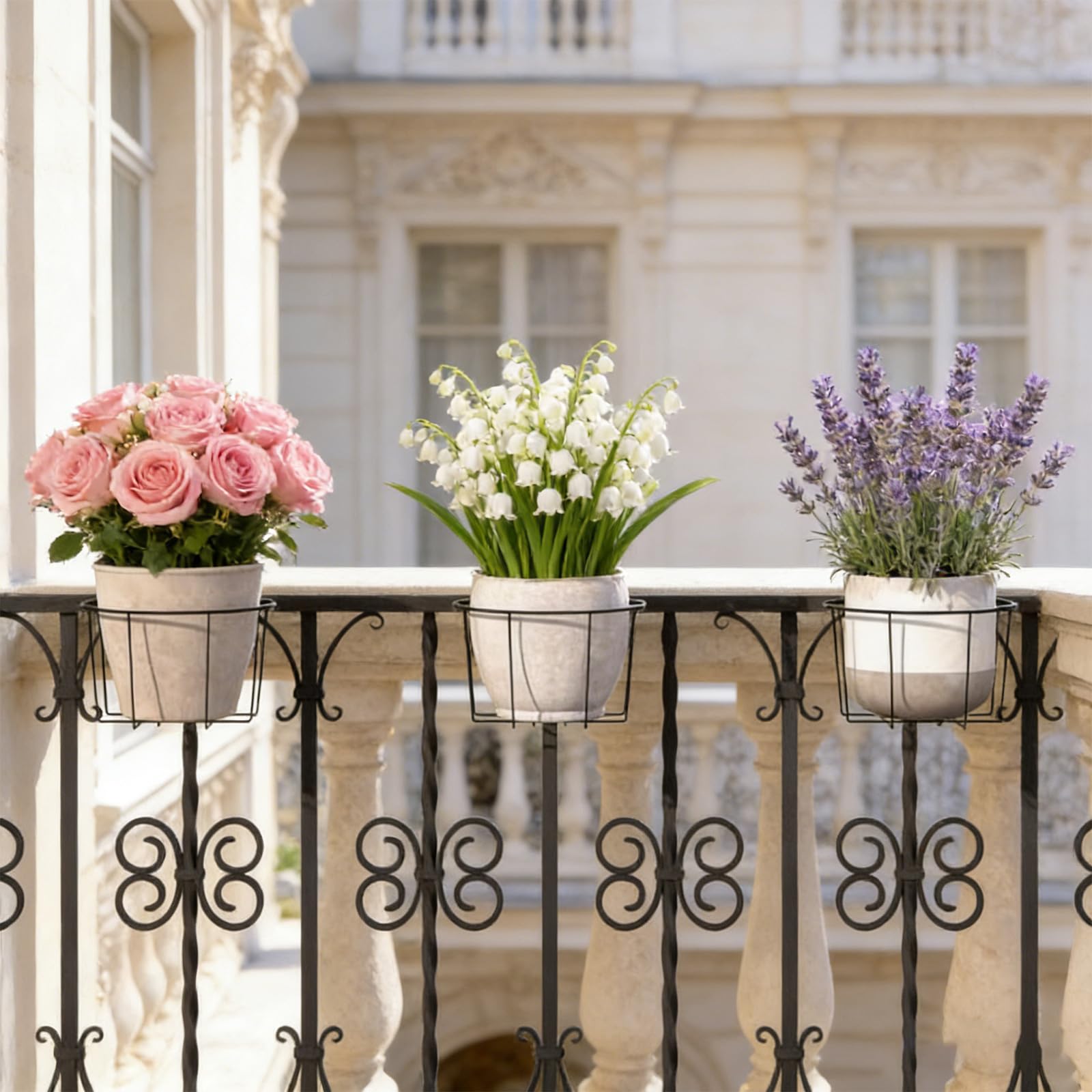 3 staffe regolabili salvaspazio per piante da appendere all'aperto, per balcone, patio, terrazza e giardinaggio domestico, gancio per piante in metallo