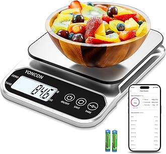 Smart Food Scale Digital Weight Grams and Oz, 3kg/0.1g Kitchen Scale for Weight Loss, Cooking, Baking, Super Accurate, Easy to Clean and Store, Tare Function (Batteries Included)