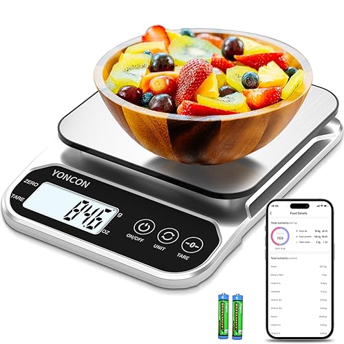 Báscula digital inteligente de alimentos gramos y onzas, báscula de cocina de 6.6 lbs0.00 oz para pérdida de peso, cocinar, hornear, súper precisa,
