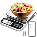 YONCON Smart Food Scale Digital Weight Grams and Oz, 3kg/0.1g Kitchen Scale for Weight Loss, Cooking, Baking, Super Accurate, Easy to Clean and Store, Tare Function (Batteries Included)
