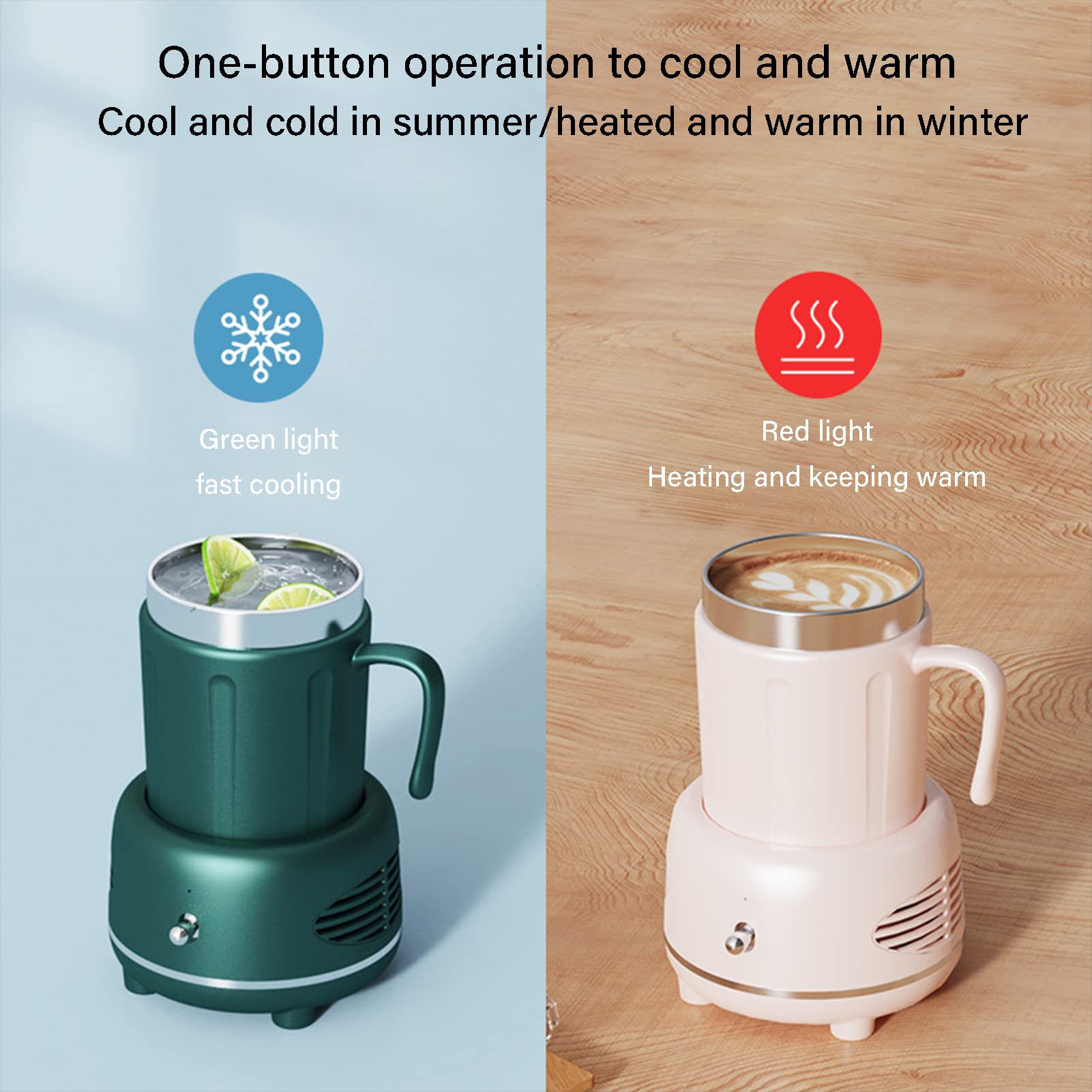 Mini Frigorifero Portatile per Il Riscaldamento rapido di Tazze, refrigeratore/scalda-Bicchieri elettronico per Bevande di Vino e Birra ghiacciata, Frigorifero da Tavolo a raffredd