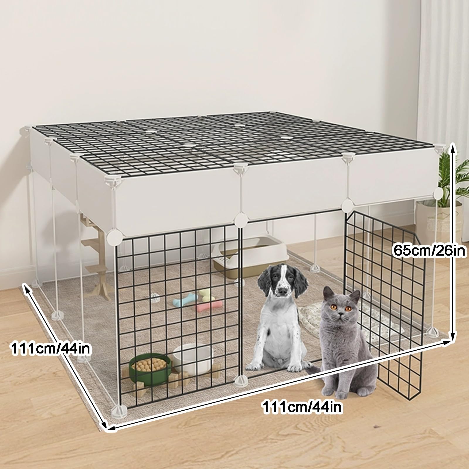 Trasportino per Gatti Trasparente con Tappo, Recinto per Piccoli Animali Domestici Rialzate per Cani, Furetti, Cincillà, Scoiattoli, Conigli