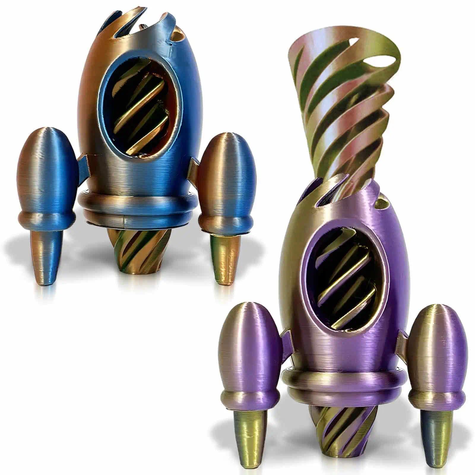 Yueser Spiral Cone Fidget Toy, 2 Pieces Rocket Spiral Impossible Cone 3D Printed Passthrough Sculpture Fidget Toys Sensory Toys Relieve Anxiety Adult Children for Anxiety Disorders Autism ADHD