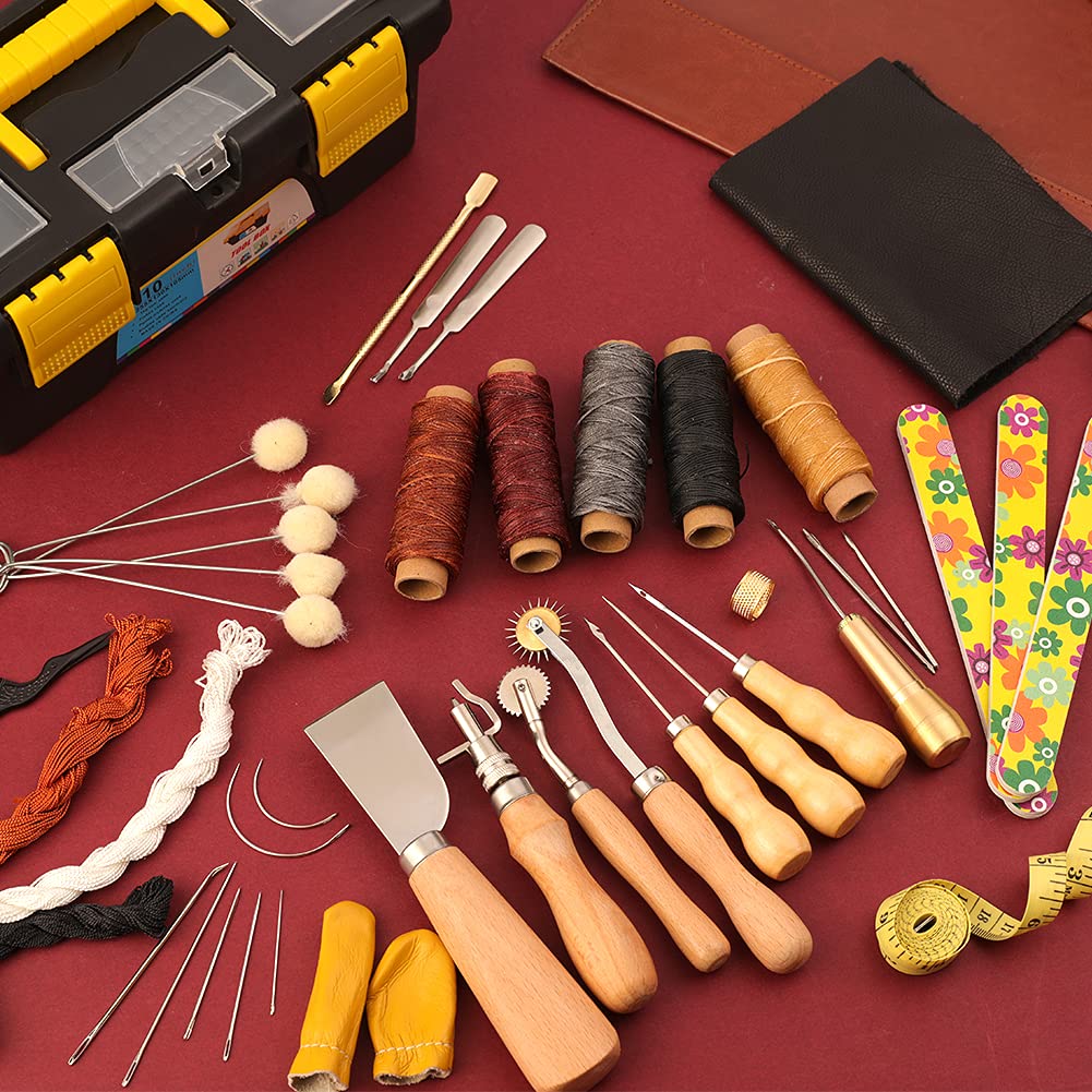 Buy 43Pcs Leather Craft Kits, Leather Working Tools and Supplies, Leather Tool with Instructions
