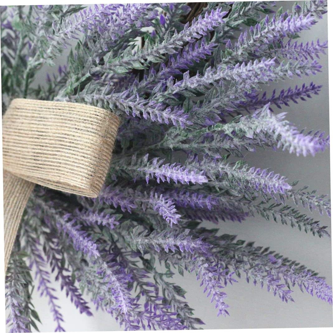Ghirlanda di lavanda artificiale, ghirlanda di lavanda in seta con fiocco, ghirlanda di fiori artificiali per porta d'ingresso, finestra, parete, festa di nozze, casa, giardino, decorazione, viola, 1