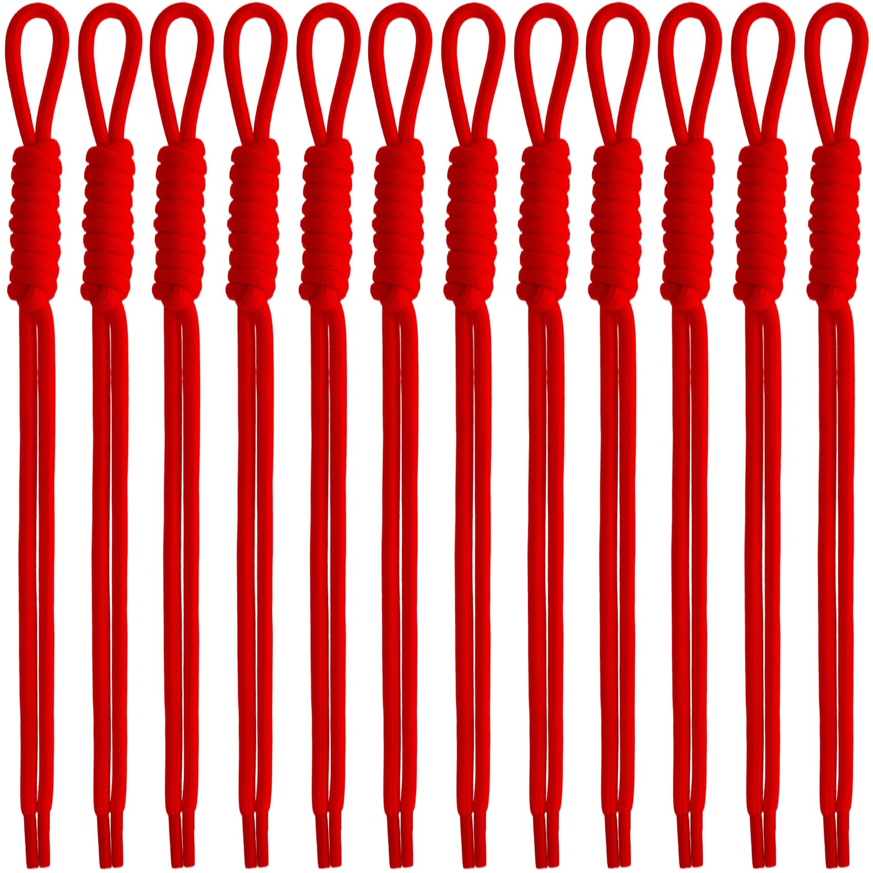 Pagow Red 12 Pcs Paracord Ropes, Paracord Keychain Kit Accessories, Braided Rope Bag Charm Keychain Cord Replacement For Purse Diy Crafts Decoration