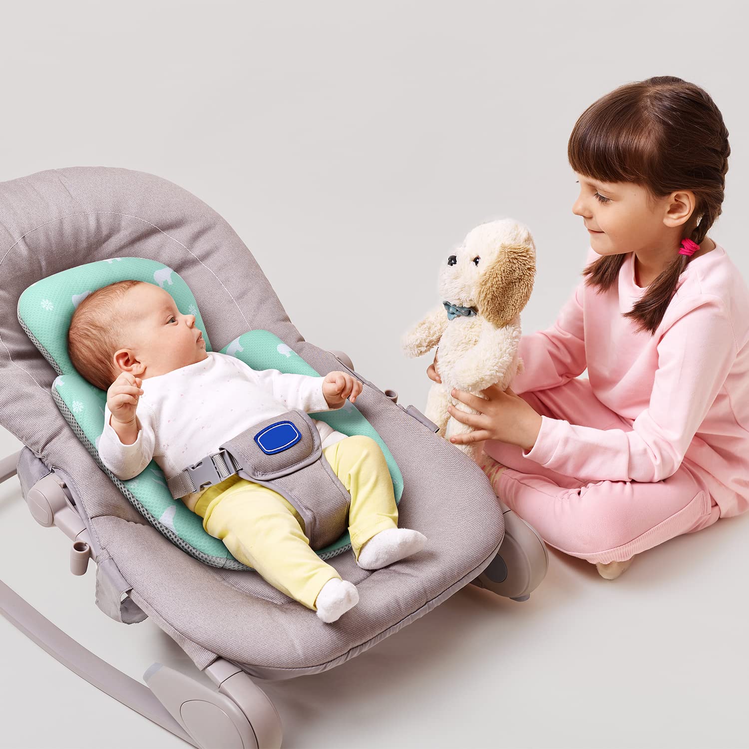 Infant Insert, Cool Mesh Fabric Newborn Insert Compatible with 4Moms MamaRoo and RockaRoo Swing, Soft and Breathable with Head and Body Support