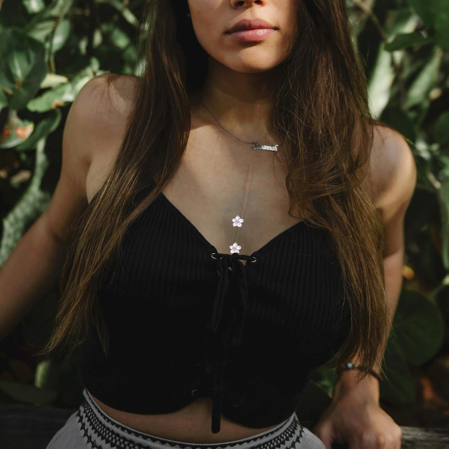 14G G23 Titanium Staple Surface Piercing Jewelry 12mm 14mm Internally Threaded Double Barbells Flower for Surface - Image 2