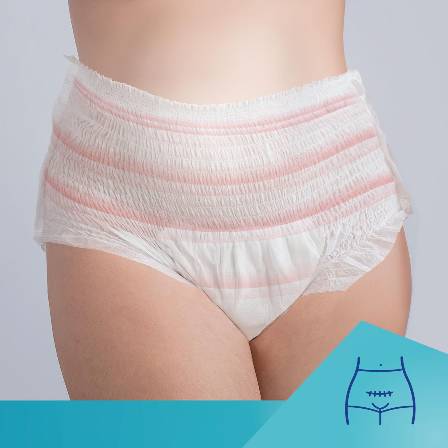 Canpol babies Jednorazowe majtki 2w1 z podkładem poporodowym 5 szt., Ultrachłonne, Wysoki stan, Ochrona przed przeciekaniem (L/XL)