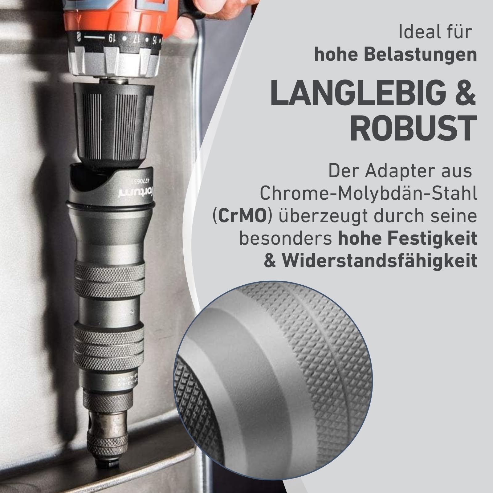 Nietaufsatz für Akkuschrauber & Bohrmaschine I Nietgerät für Blindnieten aus Alu, Stahl & Edelstahl I Blindnietvorsatz für 2,4-4,8 mm Nieten I Nietpistole Adapter