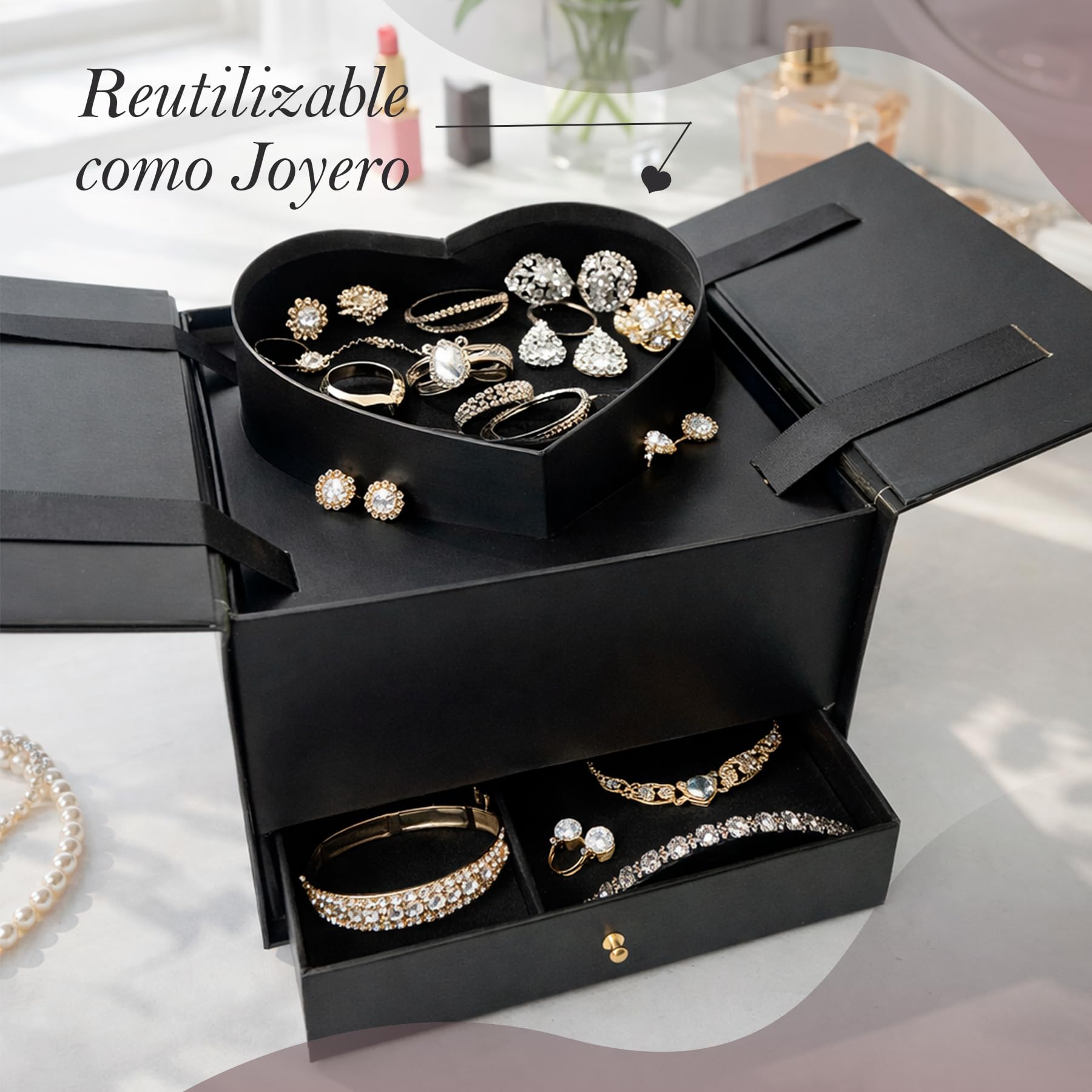 Schmuckkästchen Ferrero Premium Moments mit Über 35 Pralinen · Wiederverwendbare Pop-Up Geschenkbox mit Schokolade & Personalisierter Grußkarte