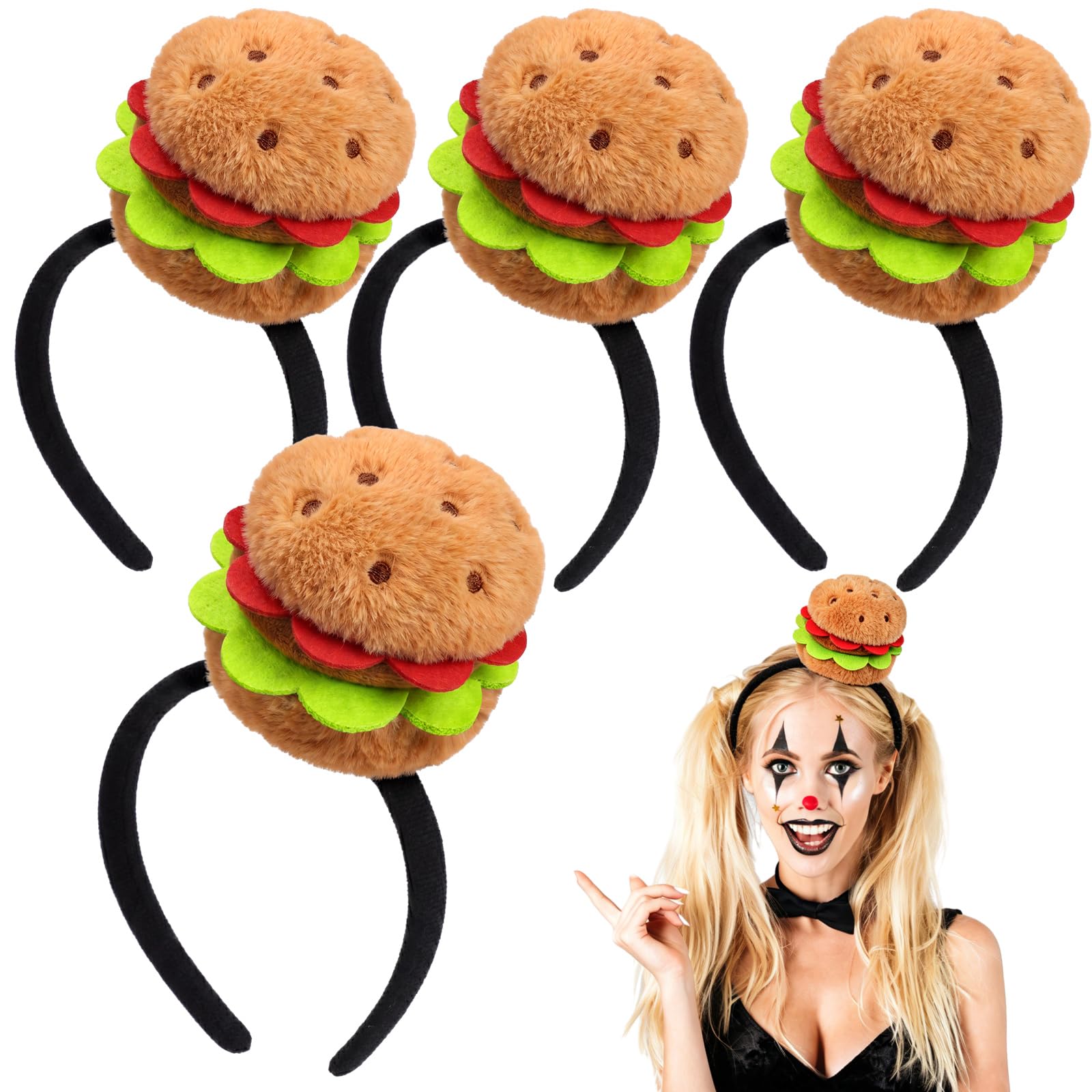 Photo 1 of Tigeen Hamburger Headbands - 4 Pack