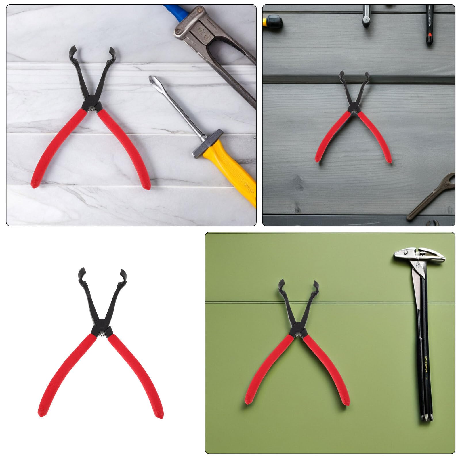 Set 2 Pinze per Molle Freno a Tamburo in Acciaio al Carbonio Impugnatura Antiscivolo – Utensile per Riparazione e Regolazione Morsetto Freno – Strumento per Officine e