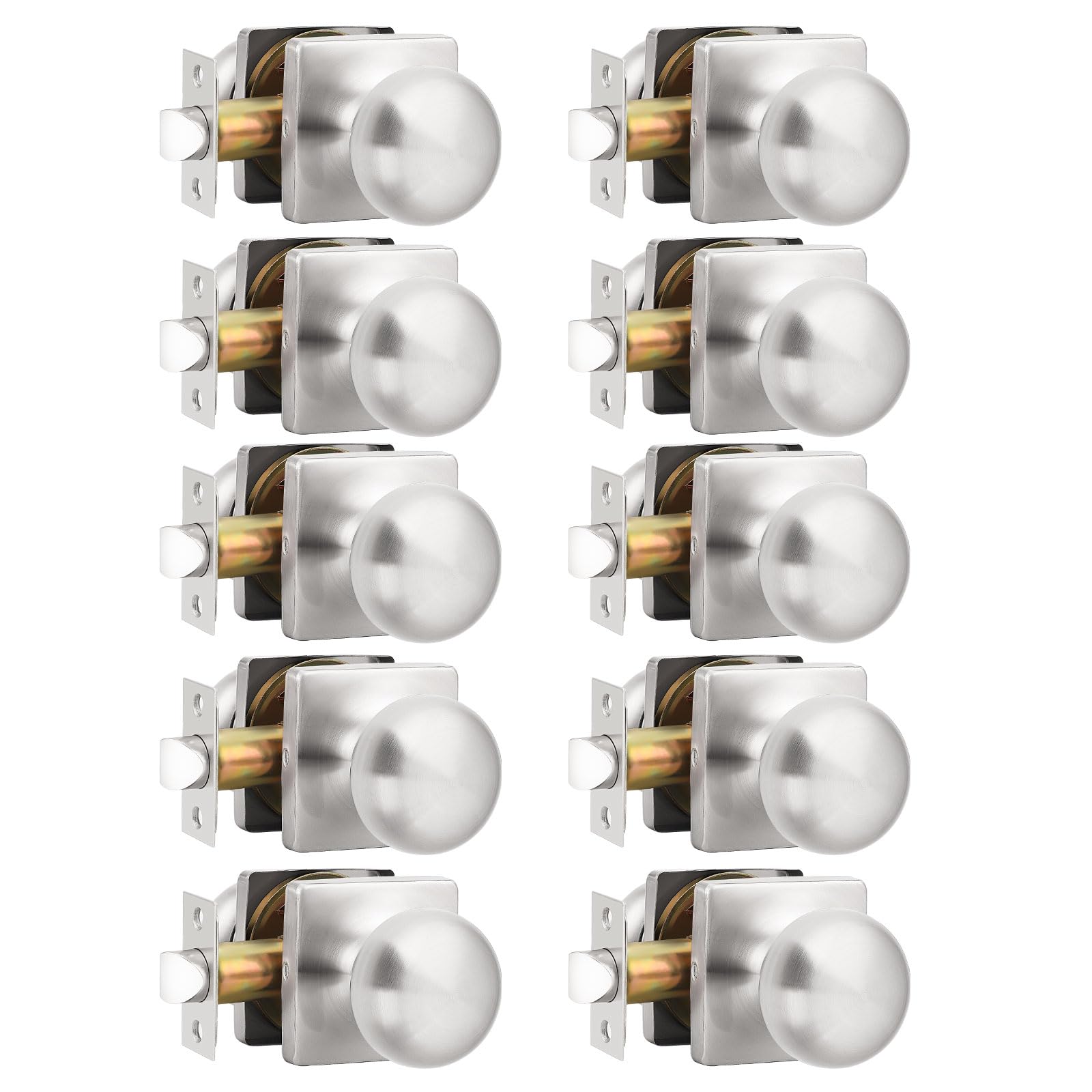 Brushed Nickel Privacy Door Knobs - Lockable & Secure -31