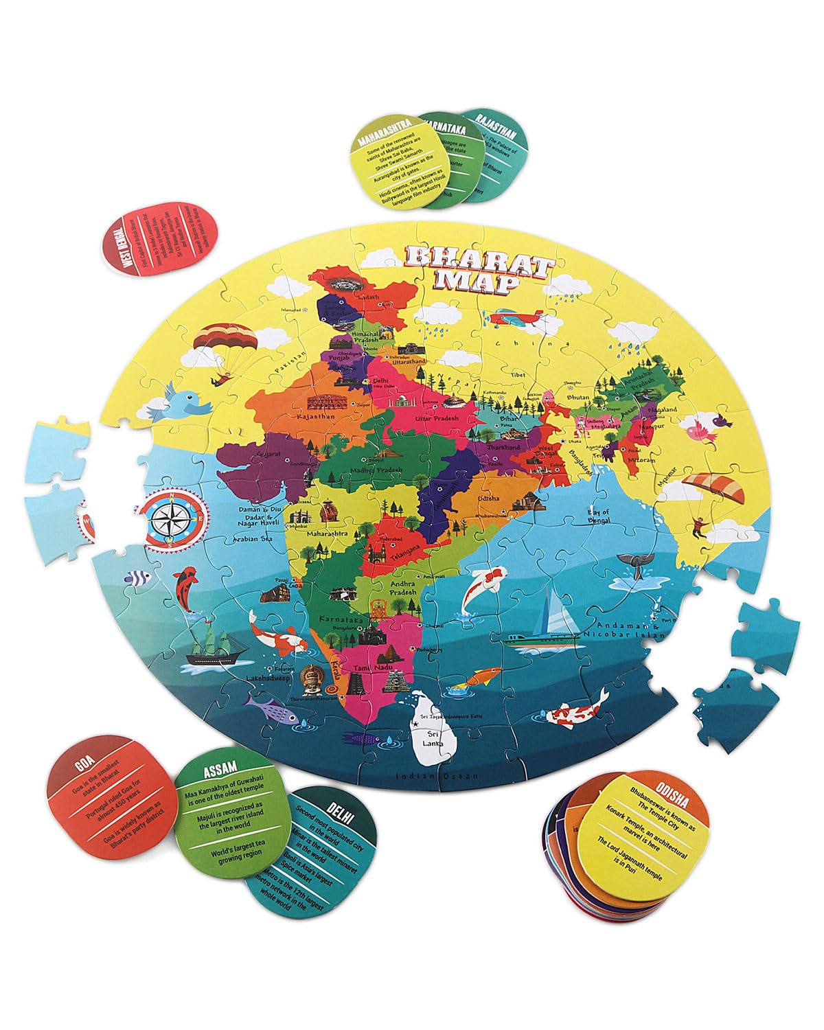Play Nation Premium India Map Jigsaw Puzzle for kids | 100 Pieces Jigsaw Puzzle With 14 Flash Cards |Fun Learning & Educational Toy for Enhancing Concentration |Puzzle for Kids 3+ Years |BIS Certified (B0DFHGF6BF) Amazon Price History, Amazon Price Tracker