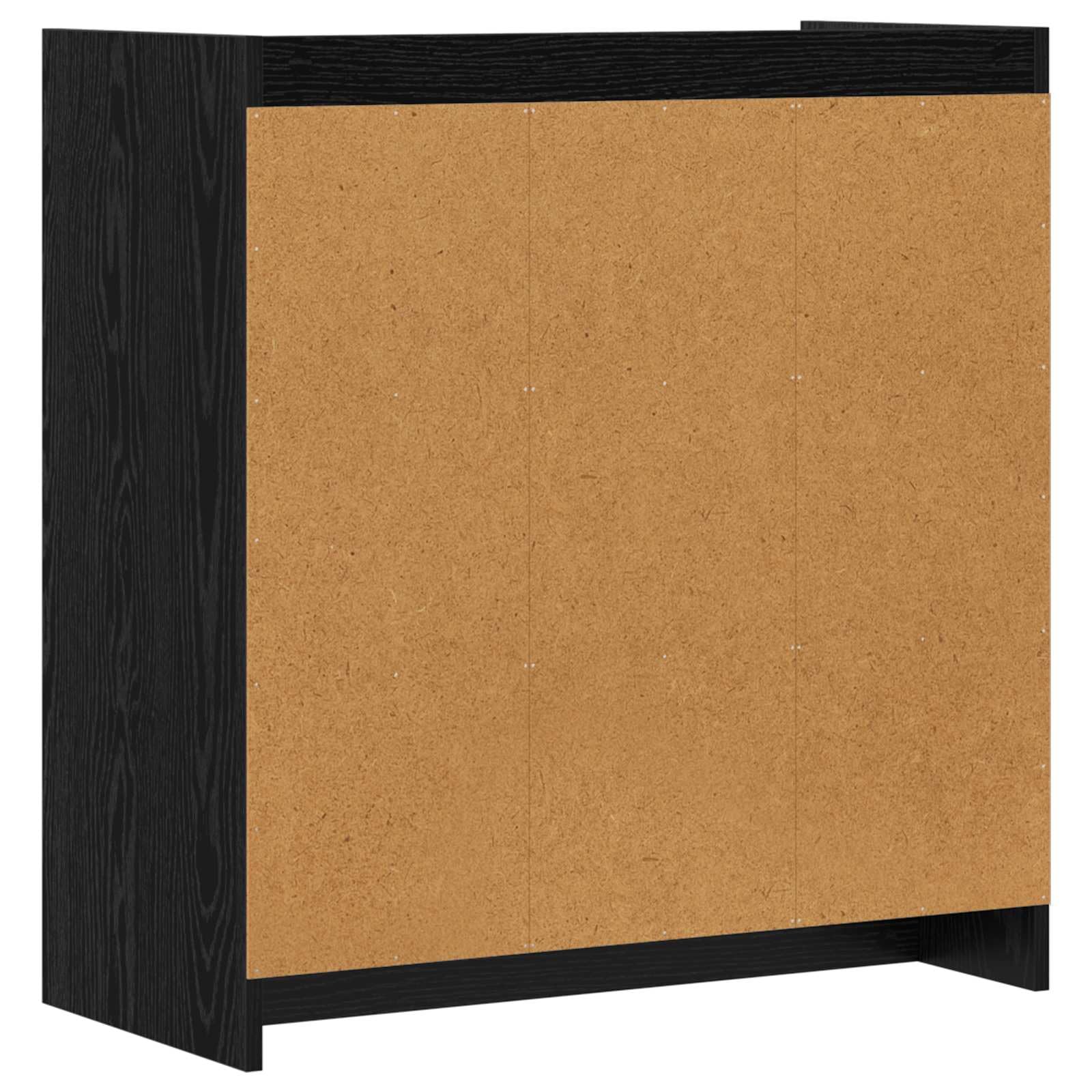 Kredens czarny dąb 72 x 36 x 80 cm, materiał drewnopochodny z 2 drzwiami, 3 półkami, metalowe uchwyty, idealny do jadalni, salonu, korytarza, praktyczne przechowywanie, trwały, nowoczesny
