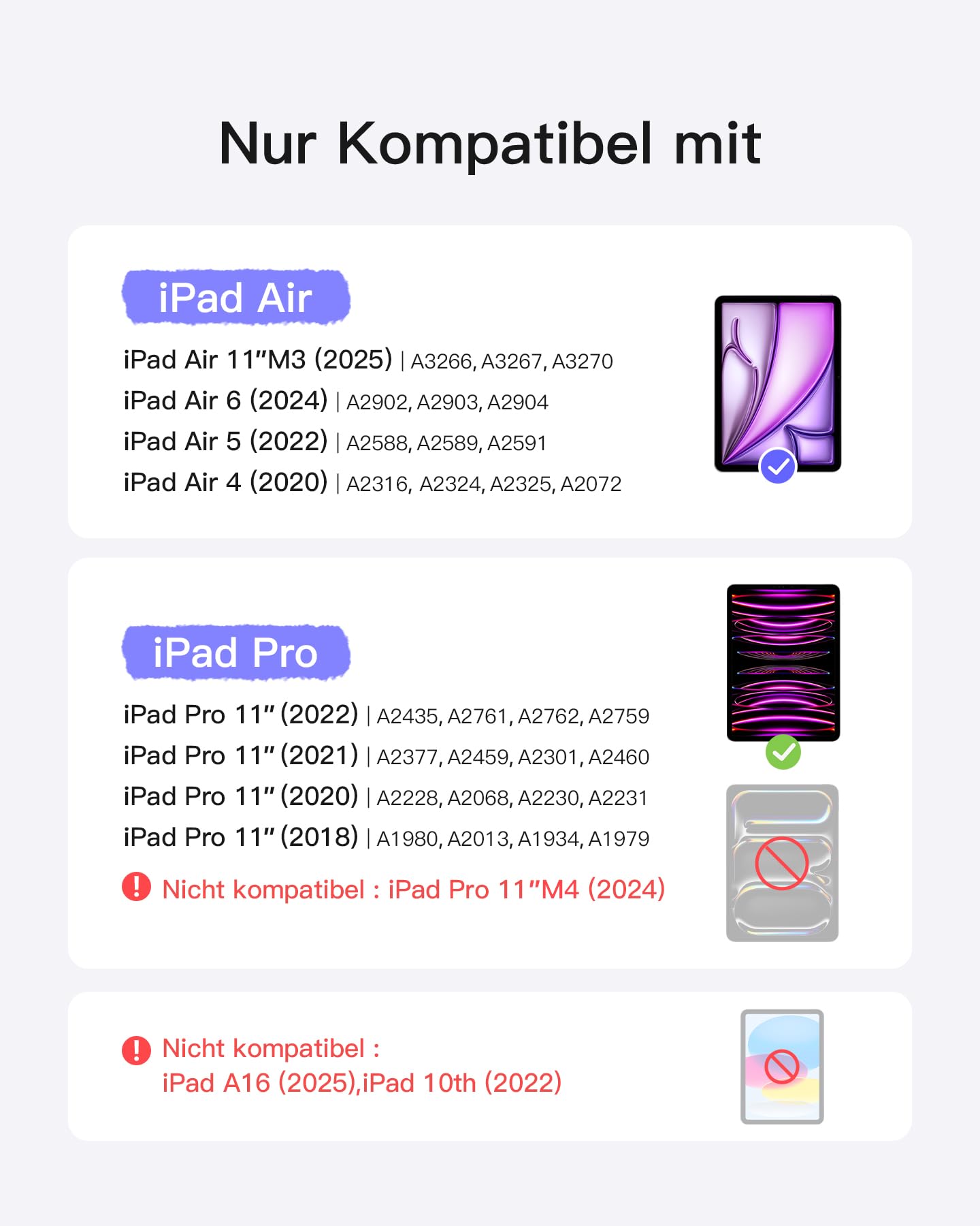 Inateck NeoMagic Magnetische Tastatur Hülle für iPad Air 11 Zoll M4/M3/M2 (2026/2025/2024),Air 5/4,Magic Keyboard für iPad Pro 11,Freitragender Ständer,7-Farbige Beleuchtung,KB09119