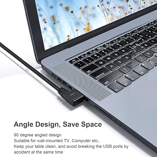 Miniatura 4 de SuperSpeed USB 3.0 Male to Female Extension Data Cable Left and Right Angle 2PCS (20CM,8IN)