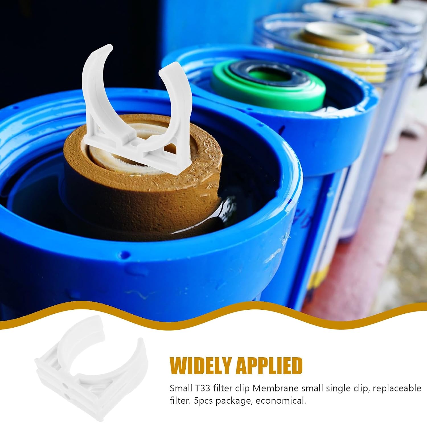 Abaodam 5pcs Small Plastic Membrane Housing Fixing Clips for Water Purifier Filter Cartridge Replacement, Convenient Single Clips for Ro Water Filtration System and Softener Installation