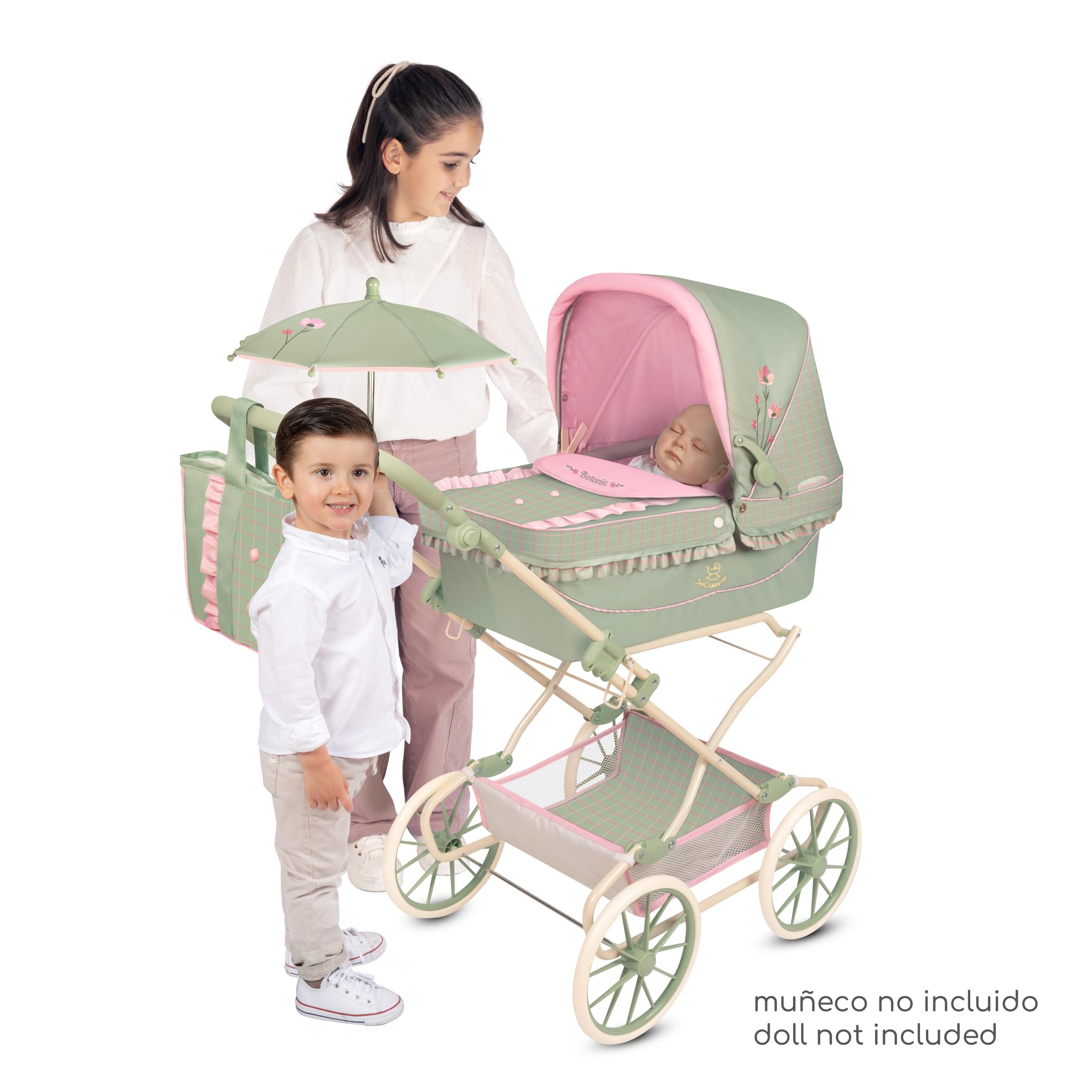 Coche de Muñecas Reborn con Sombrilla Capriccio | Detalles Valentina