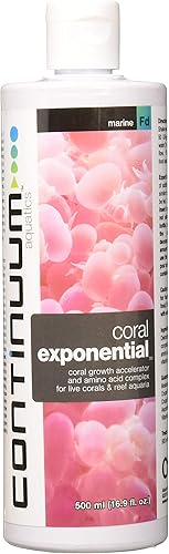 Continuum Aquatics Coral Exponential - Acelerador de crecimiento de coral y complejo de aminoácidos para corales vivos y acuarios de arrecifes, 16.9