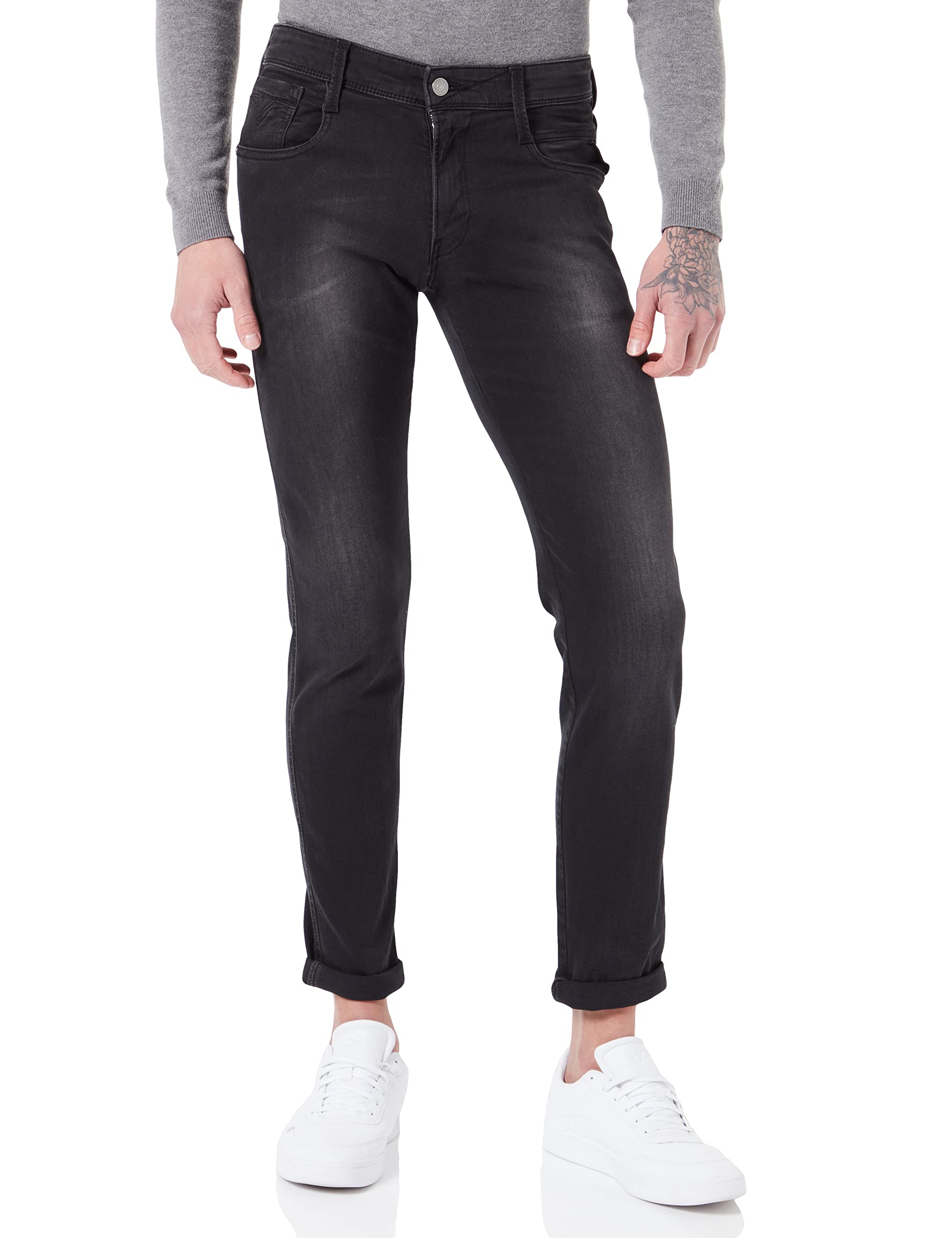 Replay 098 Black Men's Anbass Jeans, Large
