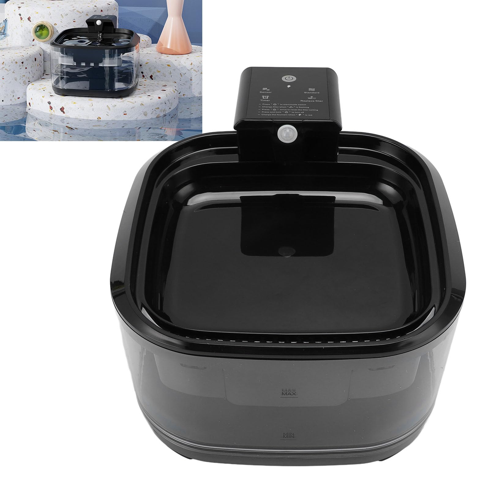 Topiky Fuente de Agua para Gatos de Gran Capacidad, 4,5 L, Fuente de Agua Automática Silenciosa para Mascotas con Filtración de Ciclo, Dispensador de de Plástico Similar Al Acero Inoxidable para