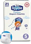 Royale Premium Diapers, Size 5 (27+ lbs), 21 Count, Disposable Baby Diapers