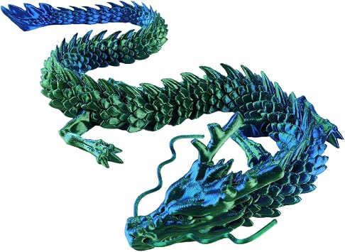 3D Printed Dragon Toy, Articulated 3D Printed Dragon Figurine, 11.8 Inches Flexible Articulated Dragon Toy, Dragon Toy Dragon Decoration, Childrens Dragon Figurine