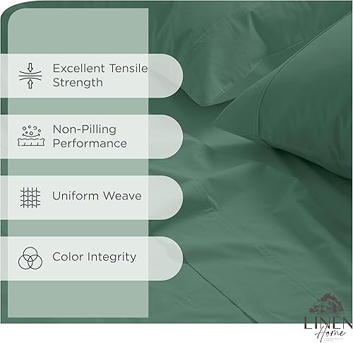 Miniatura 2 de Sábanas de 100% algodón percal, tamaño individual XL, marfil, juego de 4piezas, 1sábana encimera, 1sábana bajera con bolsillos profundos y 2fundas