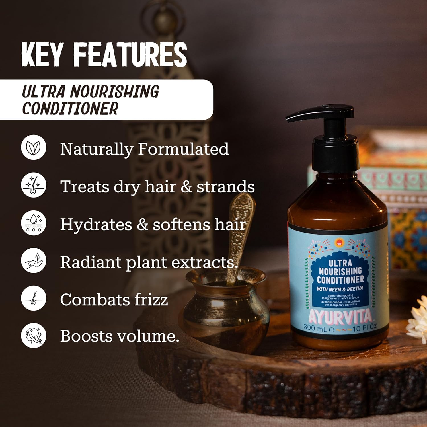 Neem & Reetha Haircare Set - Moisturizing, Thickening, Nourishing Shampoo And Conditioner - Herbal Remedy For Dry Scalp And Strands - Planet-Friendly, Bio-Sourced Formula And Packaging - 2 pc