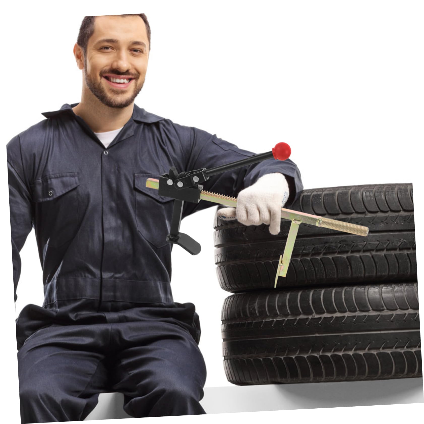 Gatuida Outil de Réparation de Pneus Manuel en Fonte pour Camion et Moto, Outil Portable de Montage et Démontage de Pneus, pour Réparation Rapide sur Route