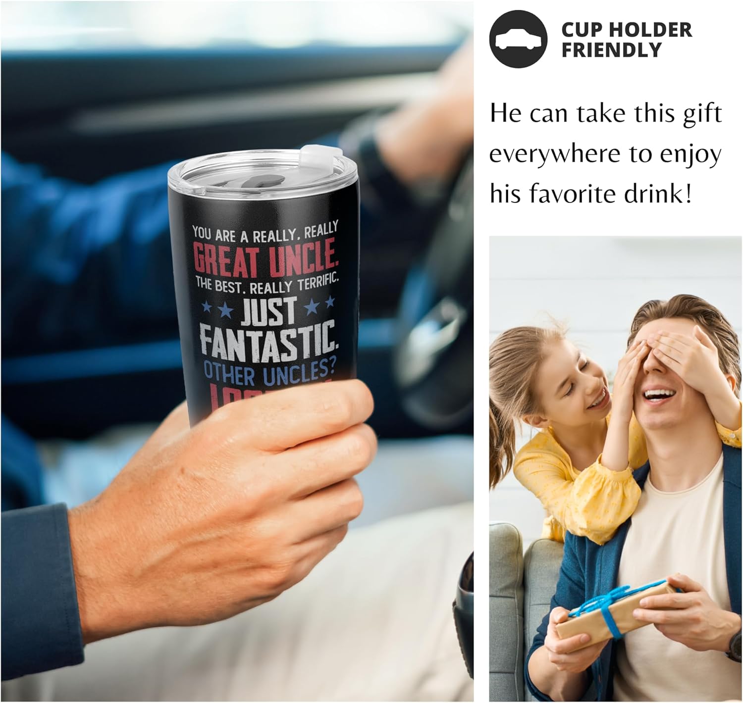 Gifts for Uncle from Niece Nephew - Fathers Day Gift for Uncle - Birthday, Father's Day, Christmas Uncles Gifts for Men - Funny Gift Ideas for Uncles from Niece, Nephew - 20 Oz Tumbler - Image 4