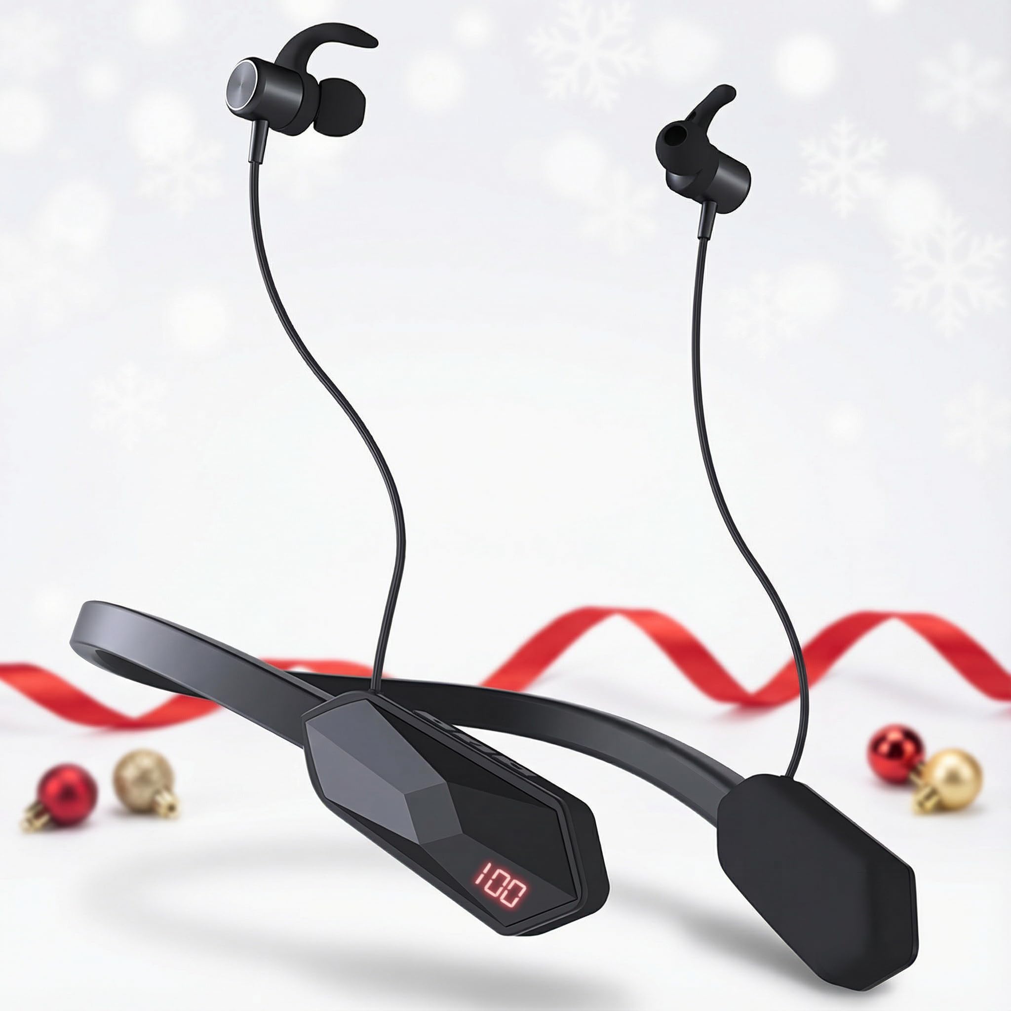 150H Playtime Neckband Bluetooth Headphones with LED Power Display, Bluetooth V5.3 Sweatproof Sport Headsets Stereo Sound, 7 EQ and Game Mode, USB-C