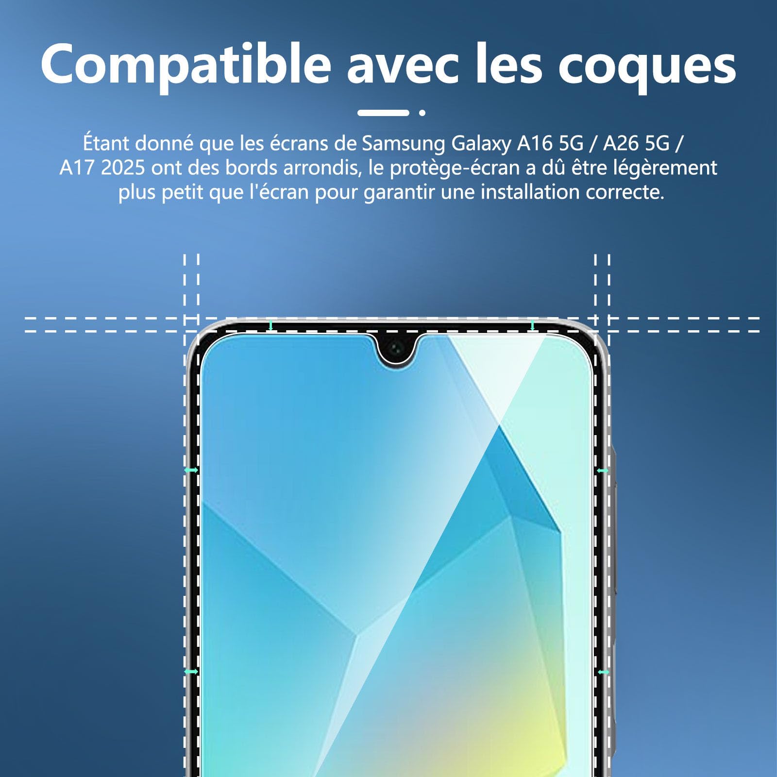 NEW'C Lot de 3, Verre Trempé pour Samsung Galaxy A17 2025, Galaxy A16 5G, Galaxy A26 5G, Film en Protection écran efficace contre les Rayures - sans Bulles - Ultra Résistant - HD Transparent-Dureté 9H