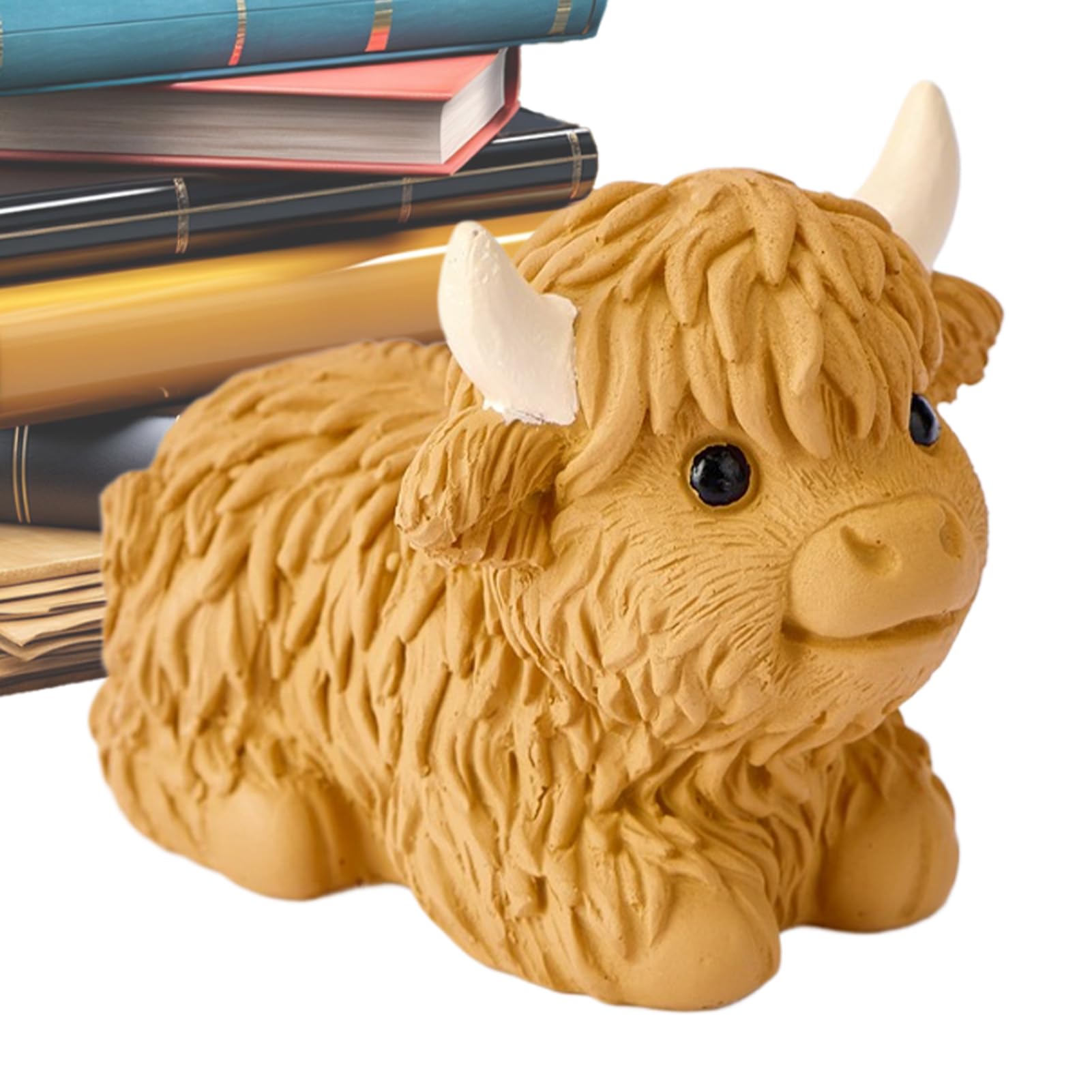 Statue de bétail Highland décoration animaux pour étagères et tables de cuisine