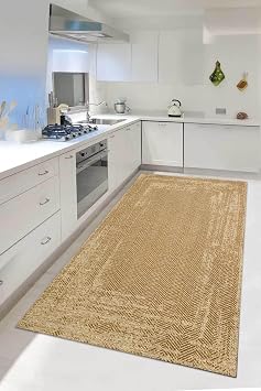 Dijital Kaymaz Yıkanabilir Sisal Jüt Görünümlü Mutfak Halısı Salon Halısı Yolluk Mutfak Dekor,Jüt 60 X 300