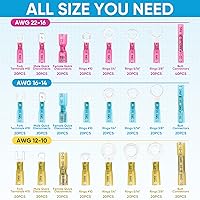 Vista 11 de TICONN 460 conectores de alambre termorretráctiles, kit de terminales eléctricos marinos automotrices impermeables, surtido de conectores