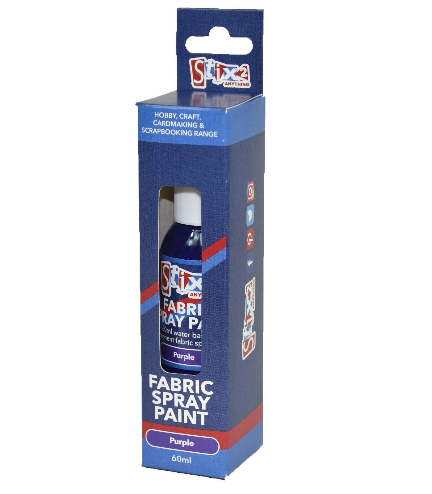 Stix2 Fabric Fashion Spray Paint Permanent Art & Craft T-Shirt Textiles Assorted Colours (Purple)