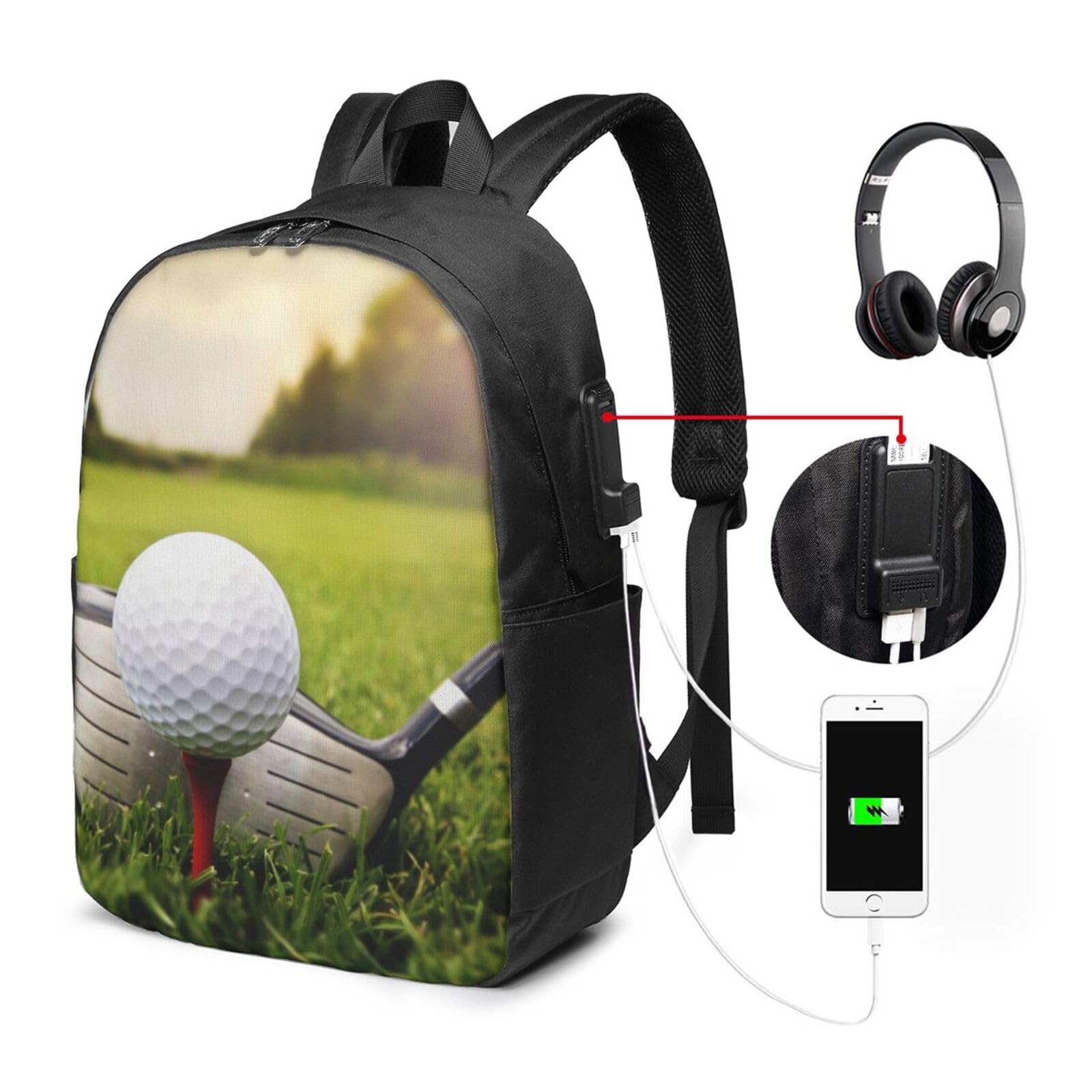 Zaino per computer portatile stampato galassia, Palla da golf