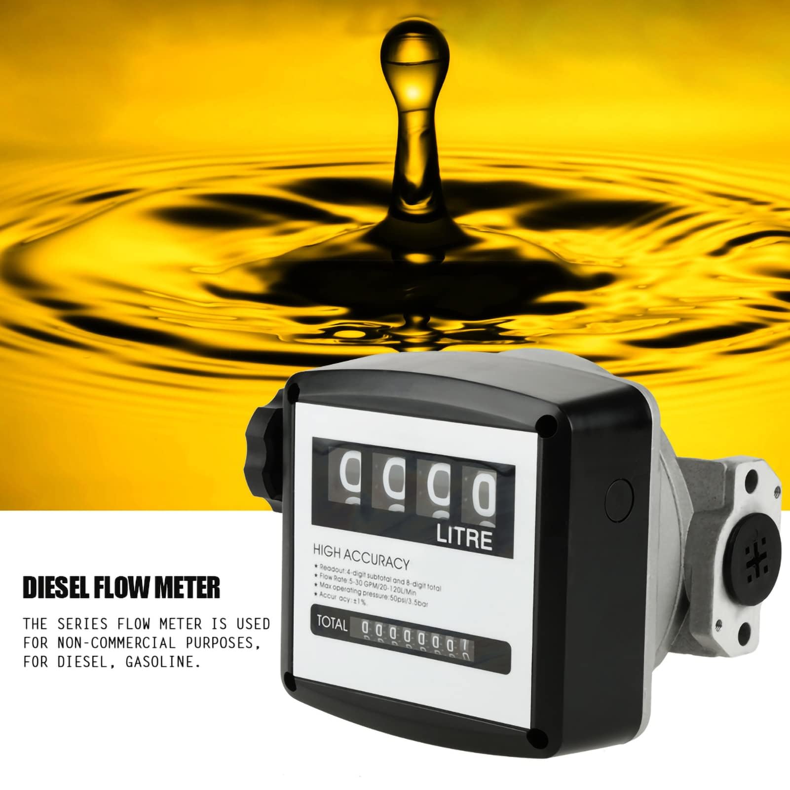 Misuratore di Portata Meccanico Misuratore di Portata per Olio Combustibile per Gasolio 1 Pollice 4 Digitale Ad Alta Precisione Misuratore di Portata Contalitri Gasolio